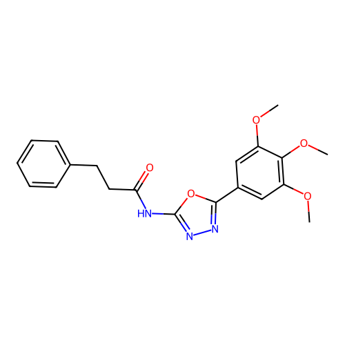 3-phenyl-N-[5-(3,4,5-trimethoxyphenyl)-1,3,4-oxadiazol-2-yl]propanamide structure