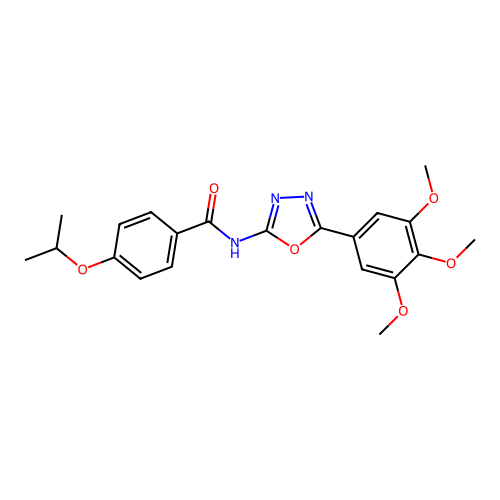 4-isopropoxy-N-(5-(3,4,5-trimethoxyphenyl)-1,3,4-oxadiazol-2-yl)benzamide structure