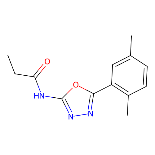 N-[5-(2,5-dimethylphenyl)-1,3,4-oxadiazol-2-yl]propanamide structure