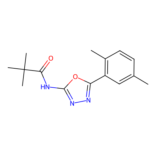 N-[5-(2,5-dimethylphenyl)-1,3,4-oxadiazol-2-yl]-2,2-dimethylpropanamide structure