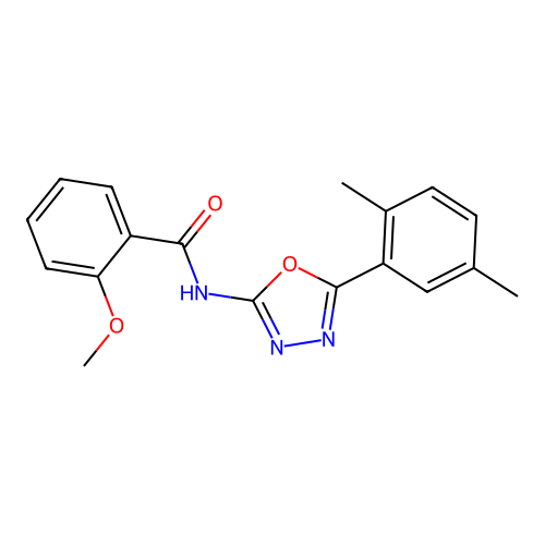 N-[5-(2,5-dimethylphenyl)-1,3,4-oxadiazol-2-yl]-2-methoxybenzamide structure