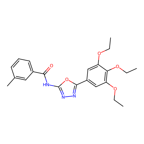 3-methyl-N-[5-(3,4,5-triethoxyphenyl)-1,3,4-oxadiazol-2-yl]benzamide structure
