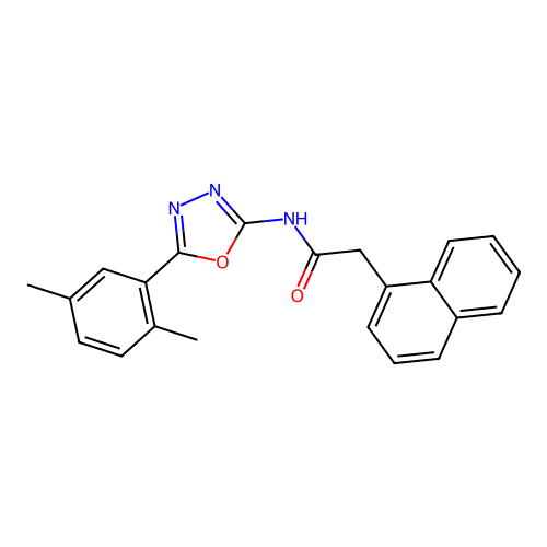 N-[5-(2,5-dimethylphenyl)-1,3,4-oxadiazol-2-yl]-2-naphthalen-1-ylacetamide structure