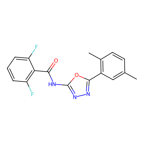 N-[5-(2,5-dimethylphenyl)-1,3,4-oxadiazol-2-yl]-2,6-difluorobenzamide structure