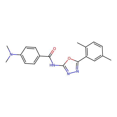 4-(dimethylamino)-N-[5-(2,5-dimethylphenyl)-1,3,4-oxadiazol-2-yl]benzamide structure