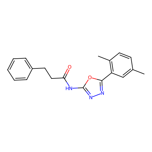 N-[5-(2,5-dimethylphenyl)-1,3,4-oxadiazol-2-yl]-3-phenylpropanamide structure