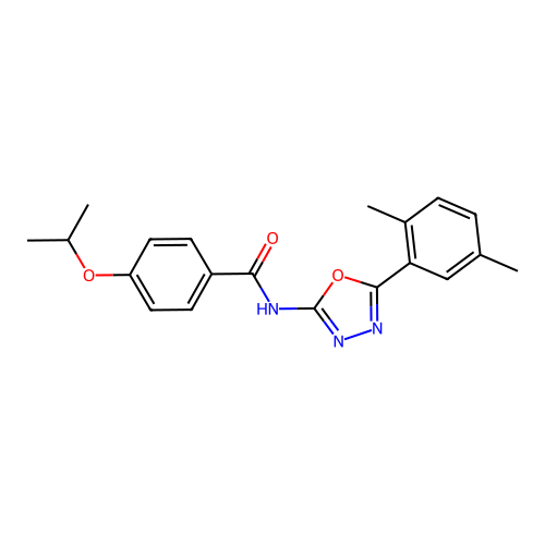 N-(5-(2,5-dimethylphenyl)-1,3,4-oxadiazol-2-yl)-4-isopropoxybenzamide structure
