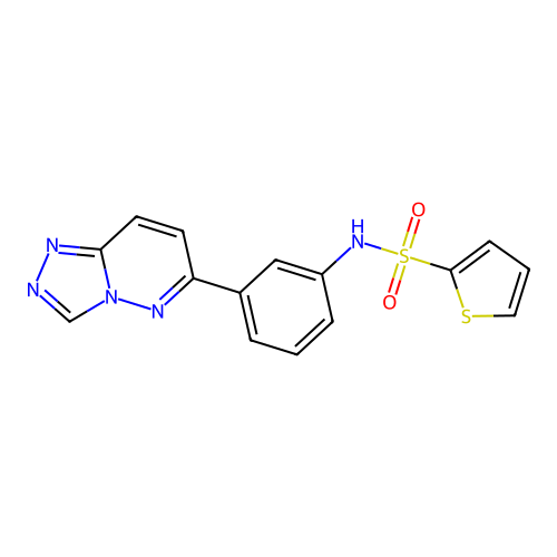 N-(3-{[1,2,4]triazolo[4,3-b]pyridazin-6-yl}phenyl)thiophene-2-sulfonamide structure