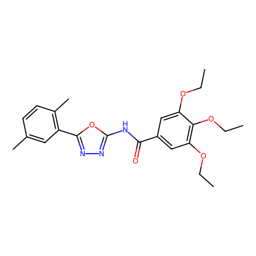 N-[5-(2,5-dimethylphenyl)-1,3,4-oxadiazol-2-yl]-3,4,5-triethoxybenzamide structure