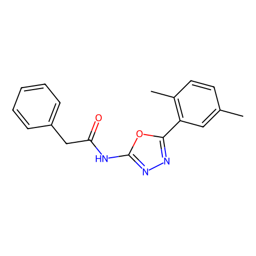 N-[5-(2,5-dimethylphenyl)-1,3,4-oxadiazol-2-yl]-2-phenylacetamide structure