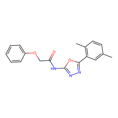 N-[5-(2,5-dimethylphenyl)-1,3,4-oxadiazol-2-yl]-2-phenoxyacetamide structure