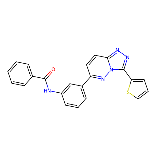 N-(3-(3-(thiophen-2-yl)-[1,2,4]triazolo[4,3-b]pyridazin-6-yl)phenyl)benzamide structure
