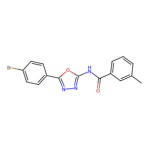 N-[5-(4-bromophenyl)-1,3,4-oxadiazol-2-yl]-3-methylbenzamide structure