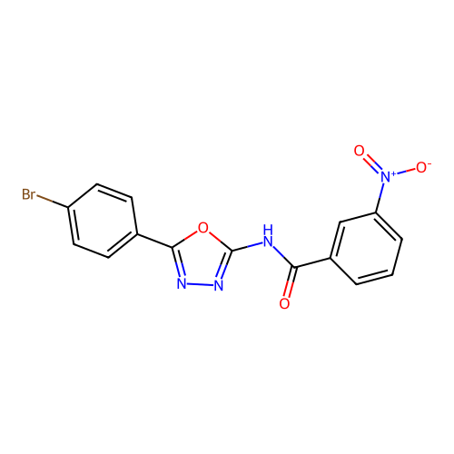 N-[5-(4-bromophenyl)-1,3,4-oxadiazol-2-yl]-3-nitrobenzamide structure