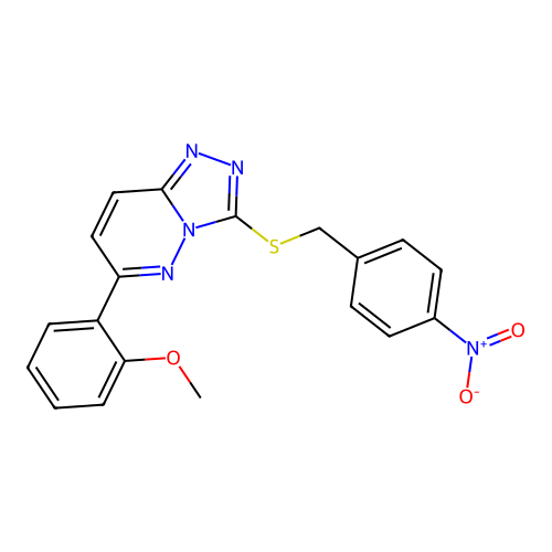 6-(2-Methoxyphenyl)-3-((4-nitrobenzyl)thio)-[1,2,4]triazolo[4,3-b]pyridazine structure
