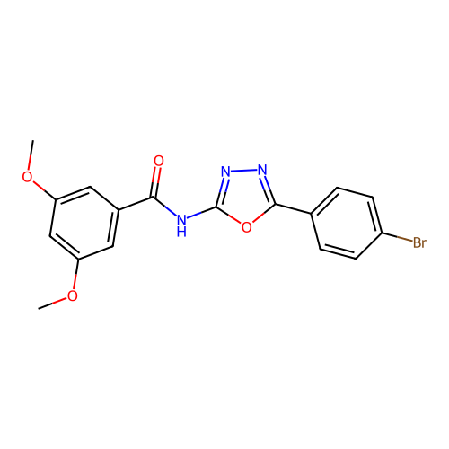 N-[5-(4-bromophenyl)-1,3,4-oxadiazol-2-yl]-3,5-dimethoxybenzamide structure