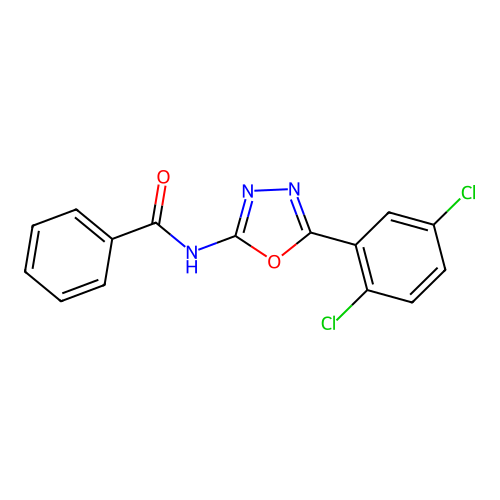 N-[5-(2,5-dichlorophenyl)-1,3,4-oxadiazol-2-yl]benzamide structure