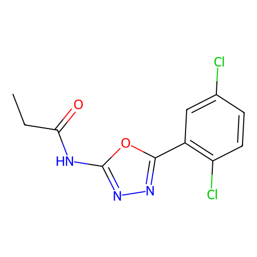 N-[5-(2,5-dichlorophenyl)-1,3,4-oxadiazol-2-yl]propanamide structure