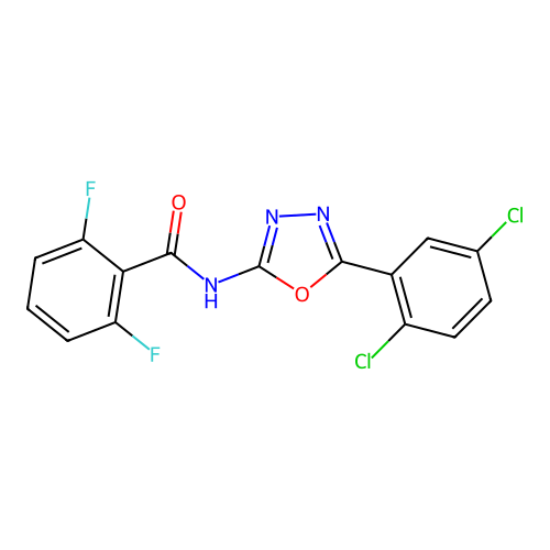 N-[5-(2,5-dichlorophenyl)-1,3,4-oxadiazol-2-yl]-2,6-difluorobenzamide structure
