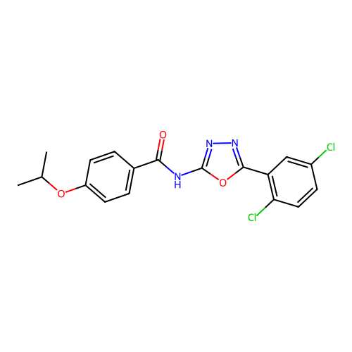 N-(5-(2,5-dichlorophenyl)-1,3,4-oxadiazol-2-yl)-4-isopropoxybenzamide structure