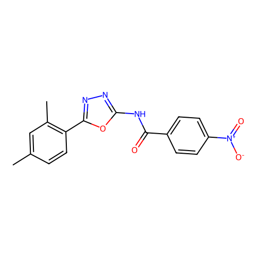 N-[5-(2,4-dimethylphenyl)-1,3,4-oxadiazol-2-yl]-4-nitrobenzamide structure