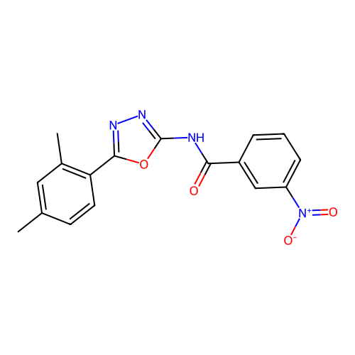 N-[5-(2,4-dimethylphenyl)-1,3,4-oxadiazol-2-yl]-3-nitrobenzamide structure