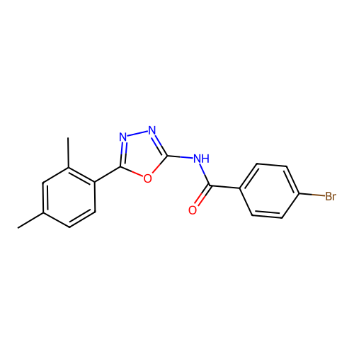 4-bromo-N-[5-(2,4-dimethylphenyl)-1,3,4-oxadiazol-2-yl]benzamide structure