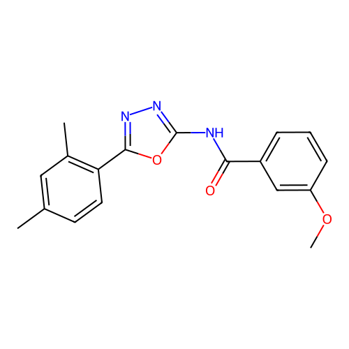 N-[5-(2,4-dimethylphenyl)-1,3,4-oxadiazol-2-yl]-3-methoxybenzamide structure