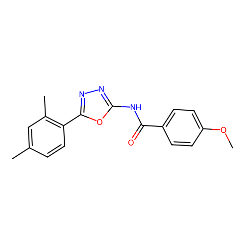 N-[5-(2,4-dimethylphenyl)-1,3,4-oxadiazol-2-yl]-4-methoxybenzamide structure