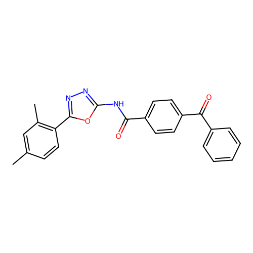4-benzoyl-N-[5-(2,4-dimethylphenyl)-1,3,4-oxadiazol-2-yl]benzamide structure