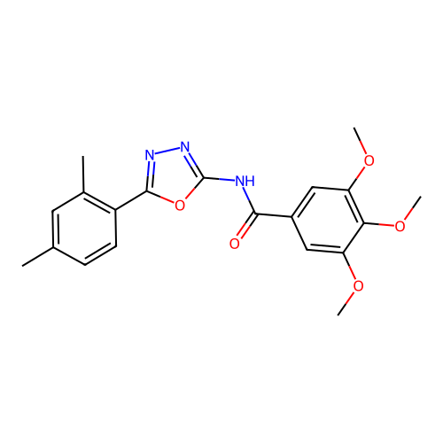 N-[5-(2,4-dimethylphenyl)-1,3,4-oxadiazol-2-yl]-3,4,5-trimethoxybenzamide structure