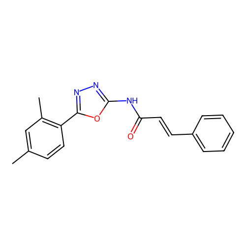 N-(5-(2,4-dimethylphenyl)-1,3,4-oxadiazol-2-yl)cinnamamide structure