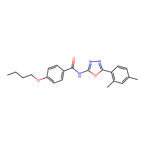 4-butoxy-N-[5-(2,4-dimethylphenyl)-1,3,4-oxadiazol-2-yl]benzamide structure