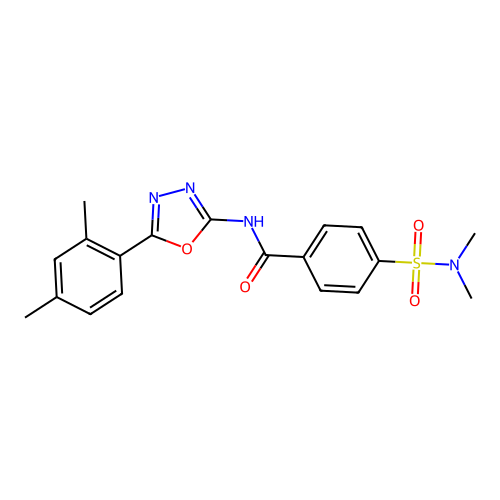 N-[5-(2,4-dimethylphenyl)-1,3,4-oxadiazol-2-yl]-4-(dimethylsulfamoyl)benzamide structure