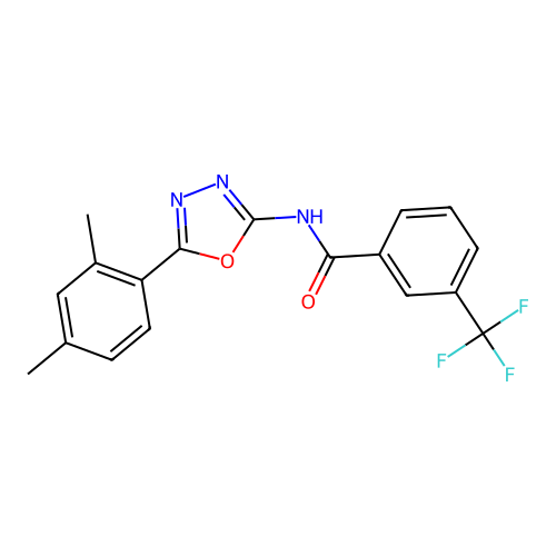 N-[5-(2,4-dimethylphenyl)-1,3,4-oxadiazol-2-yl]-3-(trifluoromethyl)benzamide structure