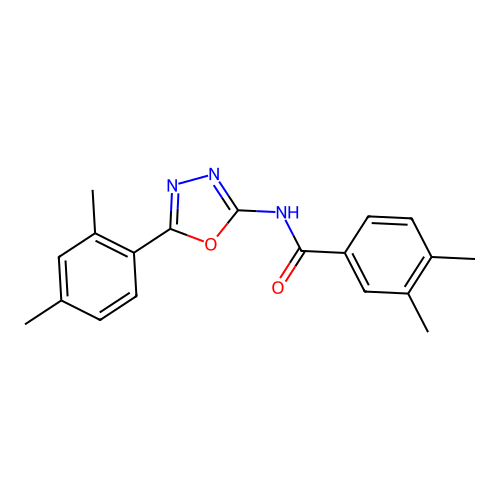 N-[5-(2,4-dimethylphenyl)-1,3,4-oxadiazol-2-yl]-3,4-dimethylbenzamide structure