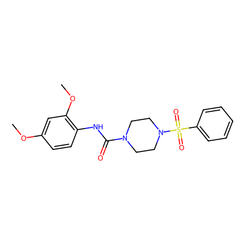 4-(benzenesulfonyl)-N-(2,4-dimethoxyphenyl)piperazine-1-carboxamide structure