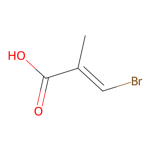 (2E)-3-bromo-2-methylacrylic acid structure