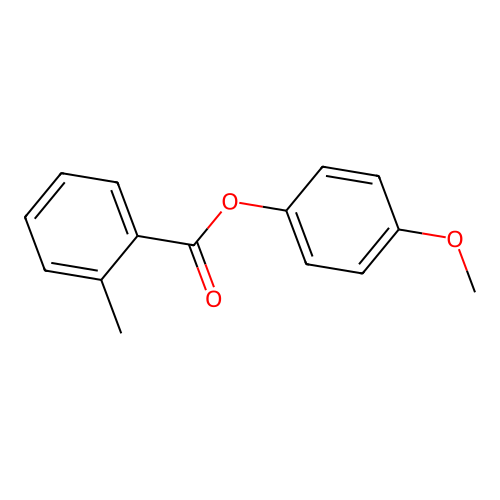 Benzoic acid, 2-methyl-, 4-methoxyphenyl ester structure