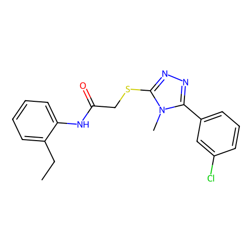 2-{[5-(3-chlorophenyl)-4-methyl-4H-1,2,4-triazol-3-yl]sulfanyl}-N-(2-ethylphenyl)acetamide structure