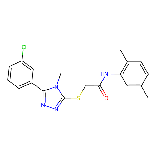 2-{[5-(3-chlorophenyl)-4-methyl-4H-1,2,4-triazol-3-yl]sulfanyl}-N-(2,5-dimethylphenyl)acetamide structure