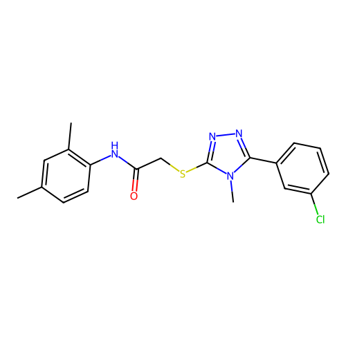 2-{[5-(3-chlorophenyl)-4-methyl-4H-1,2,4-triazol-3-yl]sulfanyl}-N-(2,4-dimethylphenyl)acetamide structure