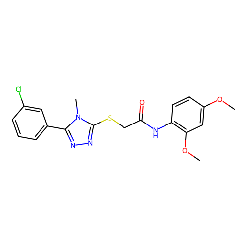 2-{[5-(3-chlorophenyl)-4-methyl-4H-1,2,4-triazol-3-yl]sulfanyl}-N-(2,4-dimethoxyphenyl)acetamide structure
