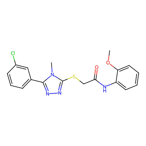 2-{[5-(3-chlorophenyl)-4-methyl-4H-1,2,4-triazol-3-yl]sulfanyl}-N-(2-methoxyphenyl)acetamide structure
