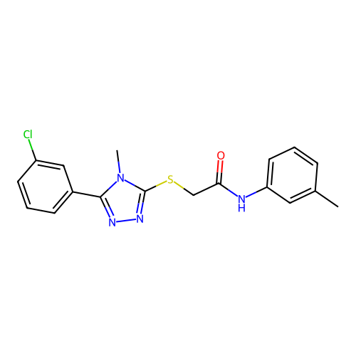 2-{[5-(3-chlorophenyl)-4-methyl-4H-1,2,4-triazol-3-yl]sulfanyl}-N-(3-methylphenyl)acetamide structure