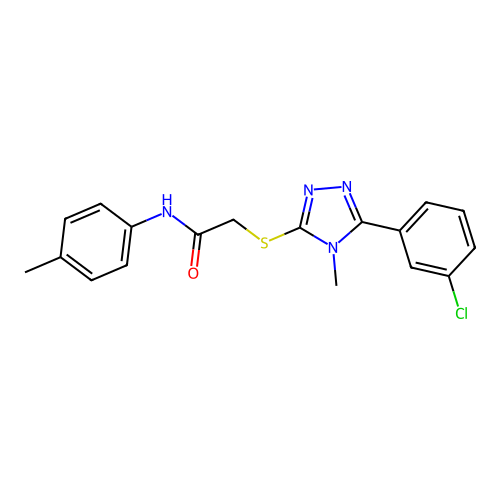 2-{[5-(3-chlorophenyl)-4-methyl-4H-1,2,4-triazol-3-yl]sulfanyl}-N-(4-methylphenyl)acetamide structure