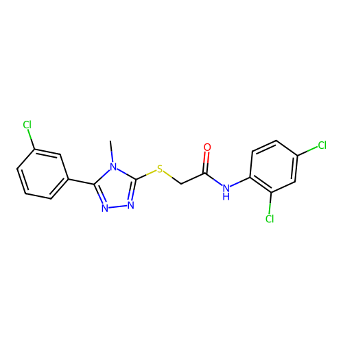 2-[[5-(3-chlorophenyl)-4-methyl-1,2,4-triazol-3-yl]sulfanyl]-N-(2,4-dichlorophenyl)acetamide structure