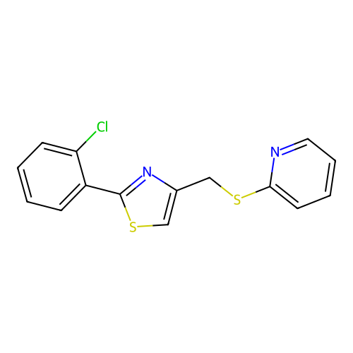2-(2-Chlorophenyl)-4-(pyridin-2-ylsulfanylmethyl)-1,3-thiazole structure