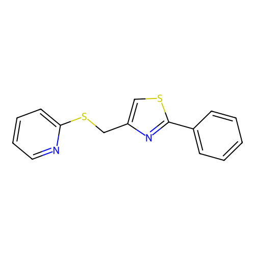 2-Phenyl-4-(pyridin-2-ylsulfanylmethyl)-1,3-thiazole structure