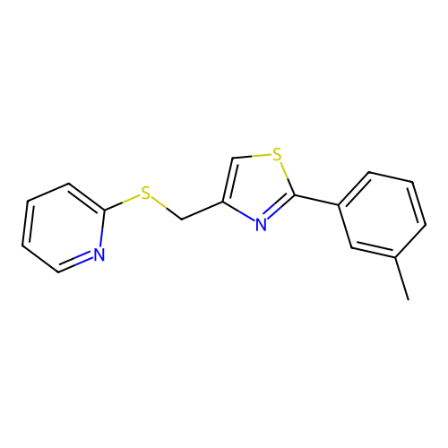 2-(3-Methylphenyl)-4-(pyridin-2-ylsulfanylmethyl)-1,3-thiazole structure
